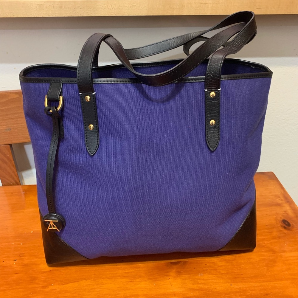 Tote , canvas , fabric T.Anthony  icon brand violet color 10” wide 11 “ high W.R
